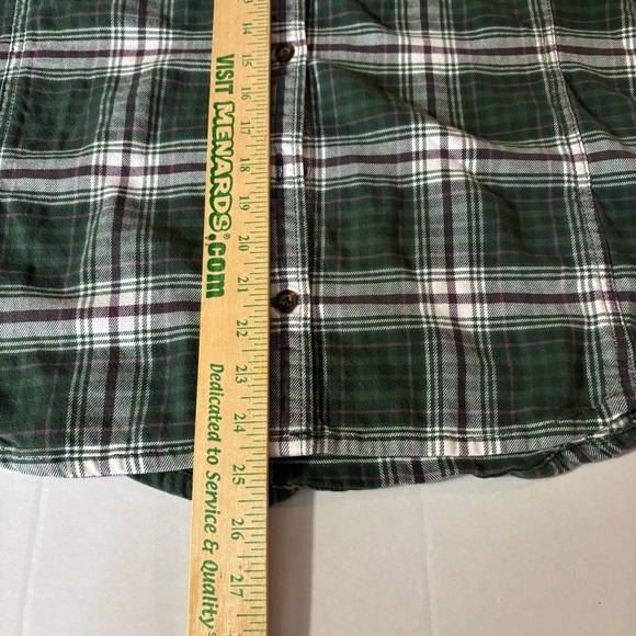 Carhartt Shirt Womens Medium Green Black Plaid‎ Hamilton Flannel Workwear Casual - Picture 6 of 7